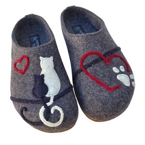 Women's Haflinger Micini Wool Cat Comfort Slip-On Clogs Gray EUR 36 US 6